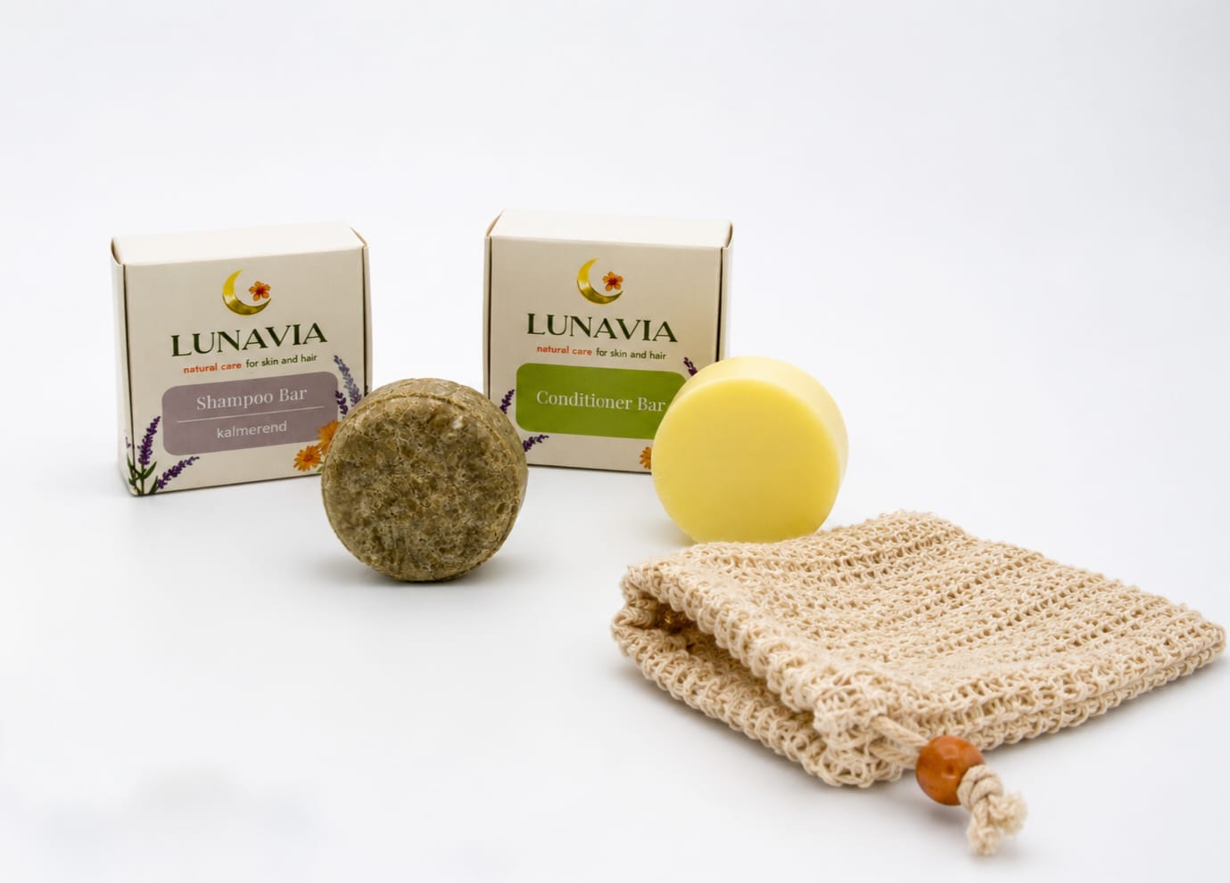 Natural Shampoo & Conditioner Bar Gift Set | Calming Hair Care for Sensitive Scalp | Plastic Free Hair Care | Eco Self Care Gift