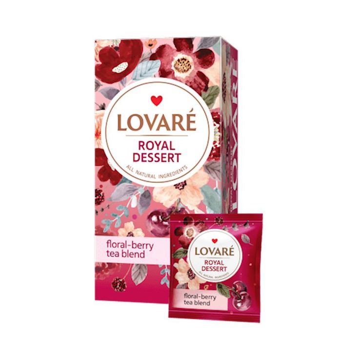 Lovaré Royal Dessert – Premium Fruit &amp; Herbal Tea | 24 Individually Wrapped Tea Bags