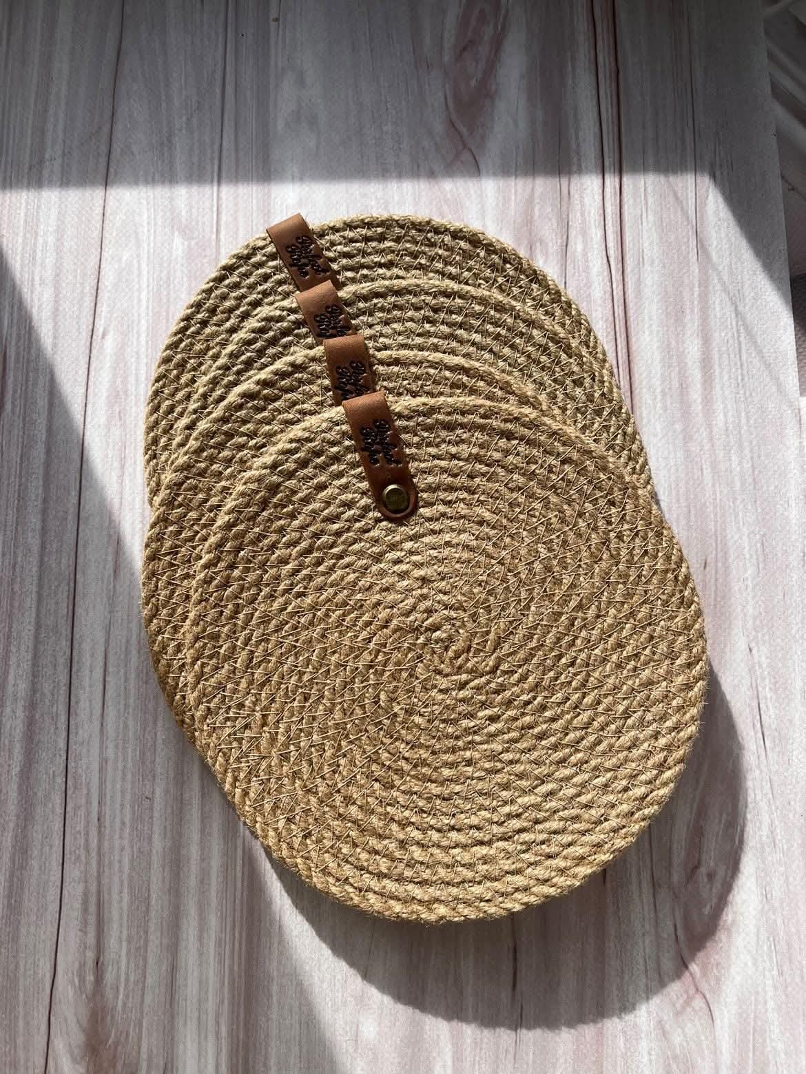 Handmade Round Placemats 30 cm – Onderzetter Bord / Tafel Placemat – Duurzame Tafeldecoratie – Set of 1/2/4