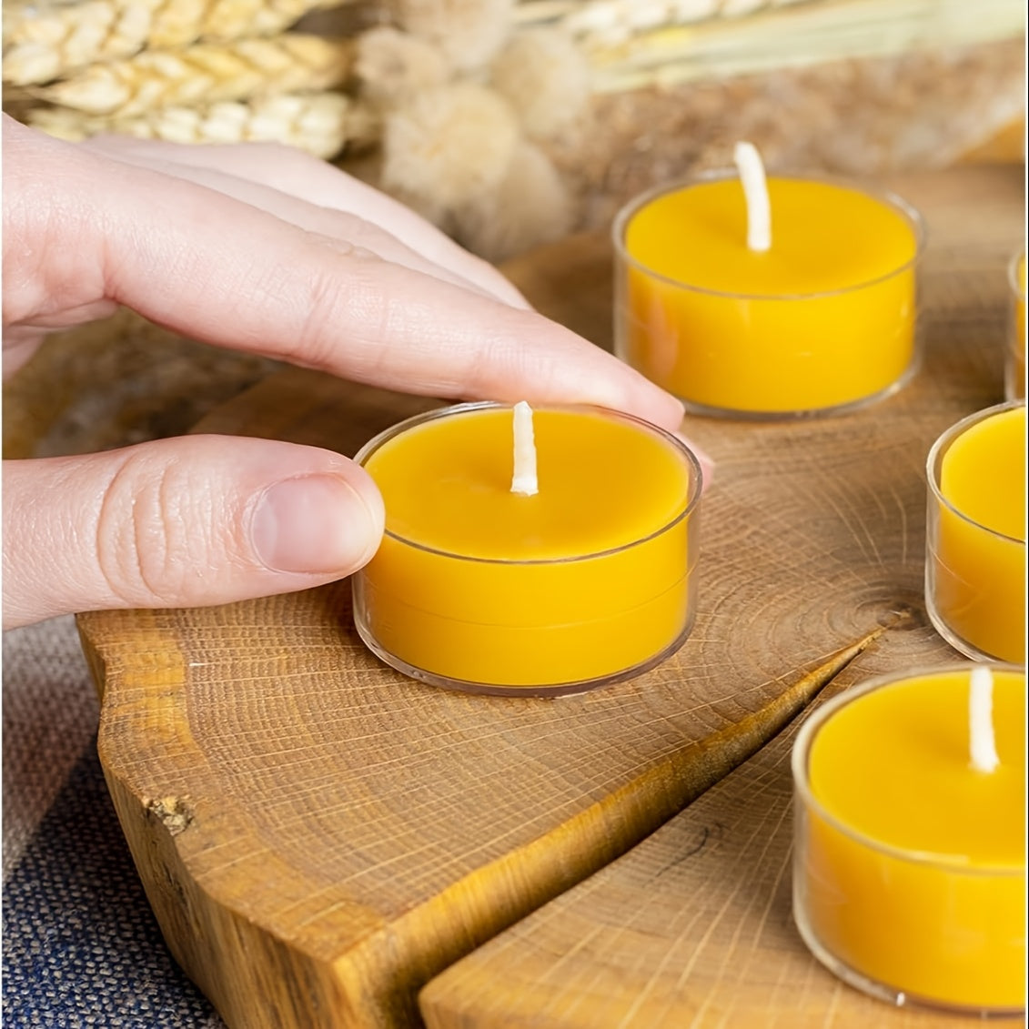 Natural Beeswax Round Candles