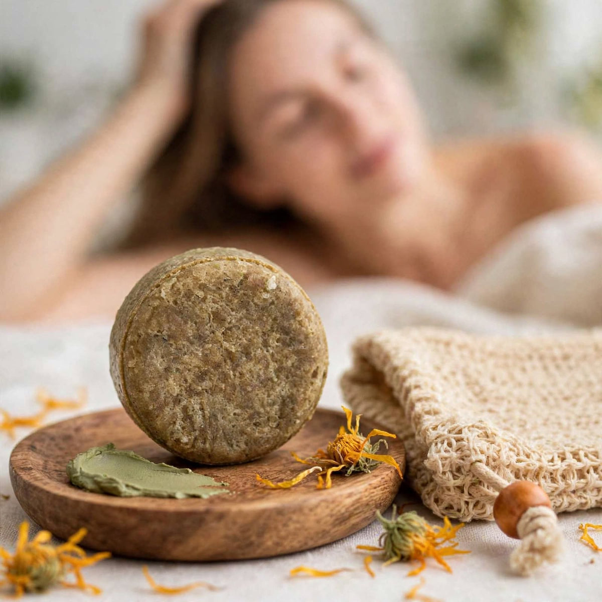 Lunavia Shampoo Bar – Natural Solid Shampoo for Fat, Dry, Curly Hair & Sensitive Scalp