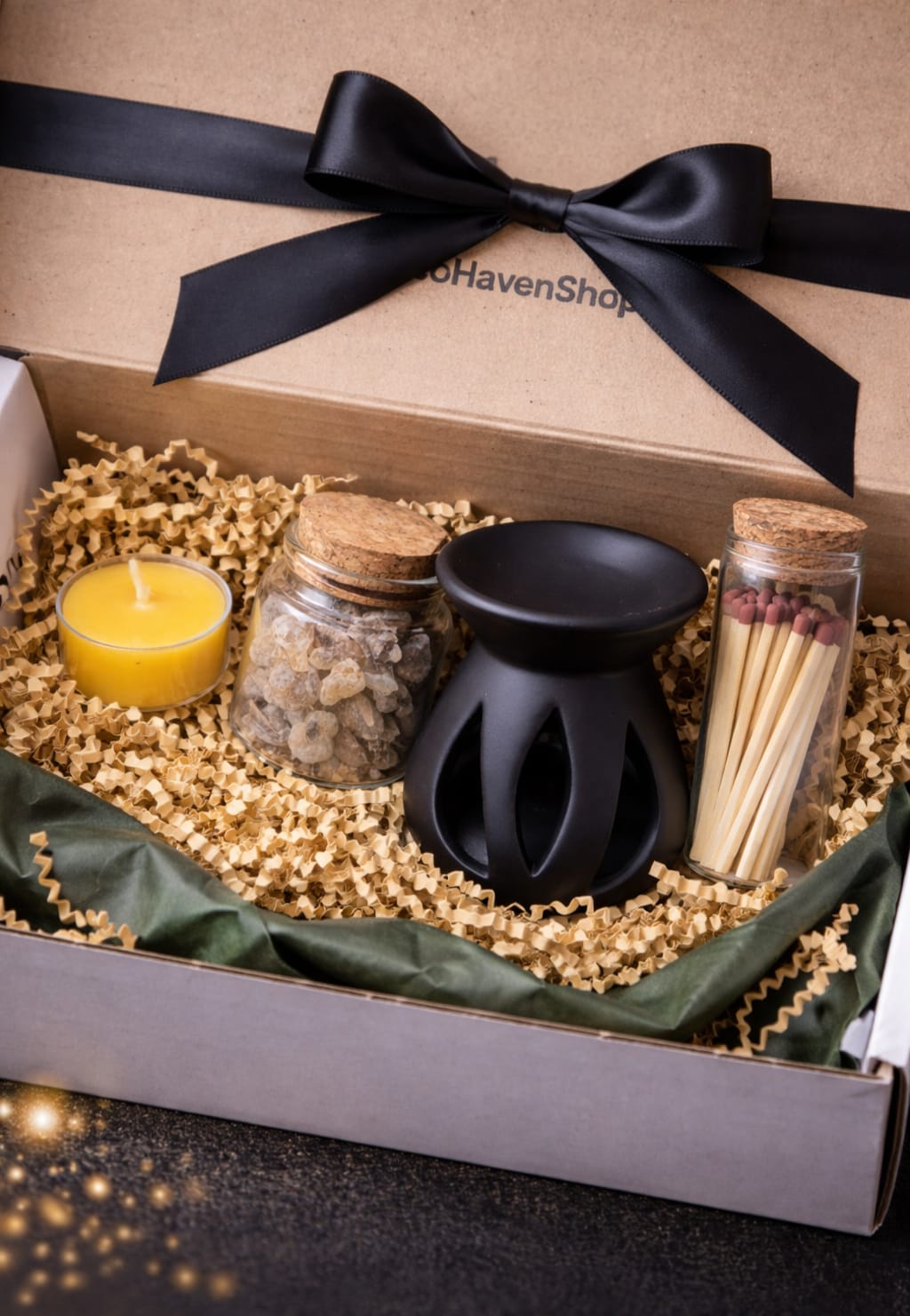 Luxury Omani Luban Gift Set – Black Arabic Aroma Lamp Frankincense Ritual Kit