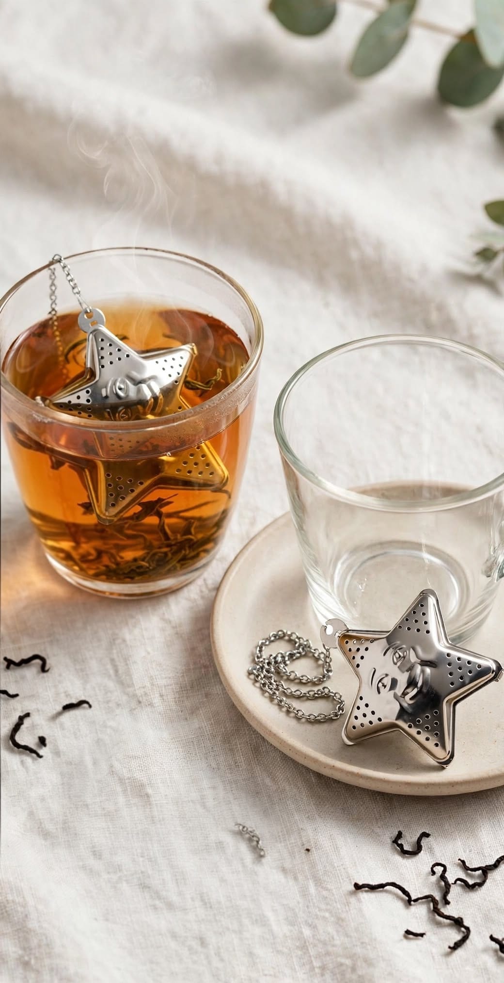 ⭐ Star-Shaped Tea Infuser – Silver | Reusable Loose Leaf Tea Strainer