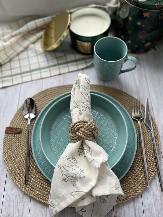 Handmade Round Placemats 30 cm – Onderzetter Bord / Tafel Placemat – Duurzame Tafeldecoratie – Set of 1/2/4