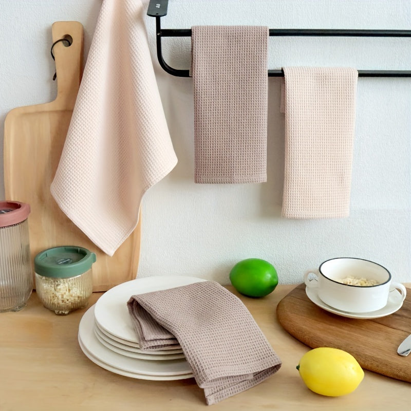 Waffle Weave Cotton Dish Cloths – 4 Pack Absorbent Kitchen Towels | Katoenen Keukendoek Set