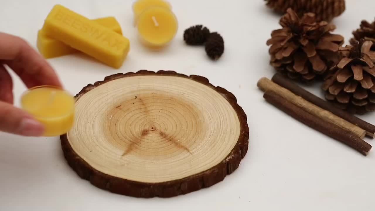 Natural Beeswax Round Candles