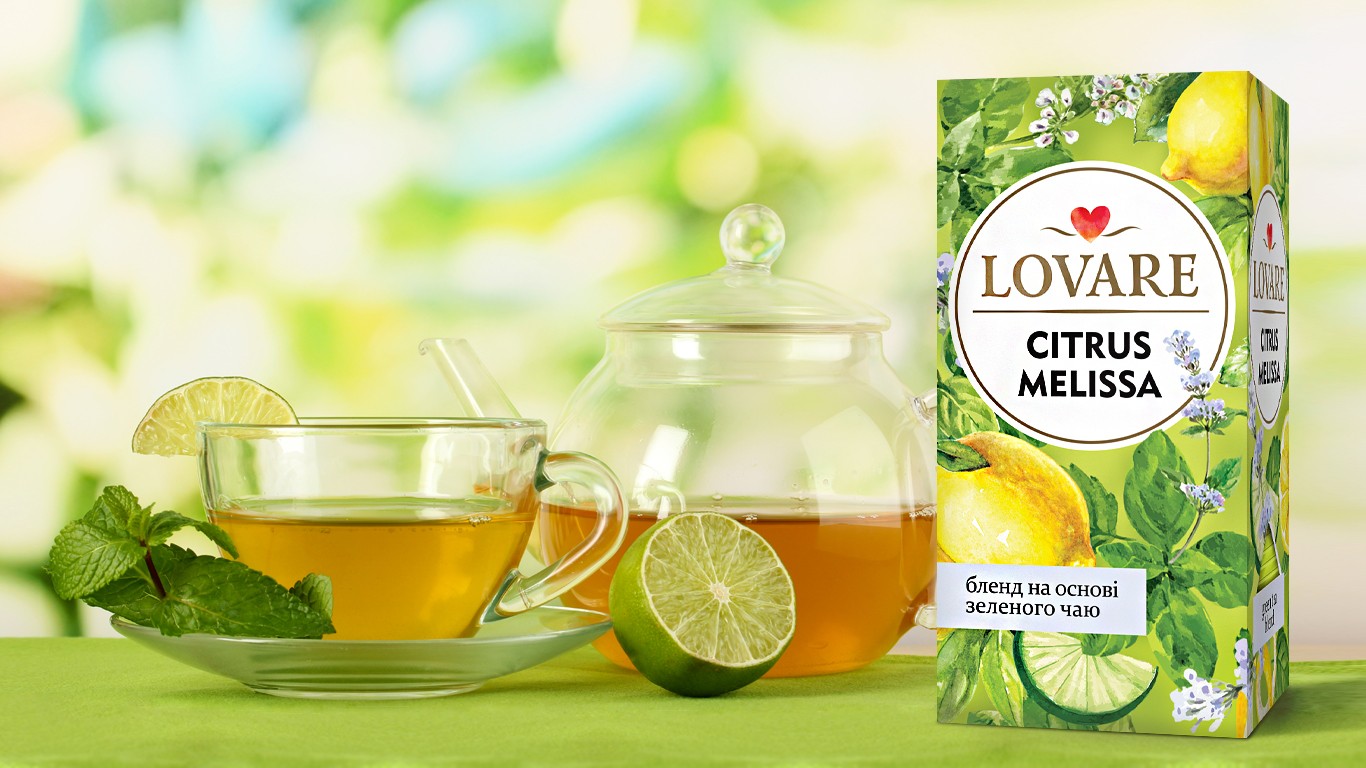 Lovaré Citrus Melissa – Premium Green Tea | 24 Individually Wrapped Tea Bags