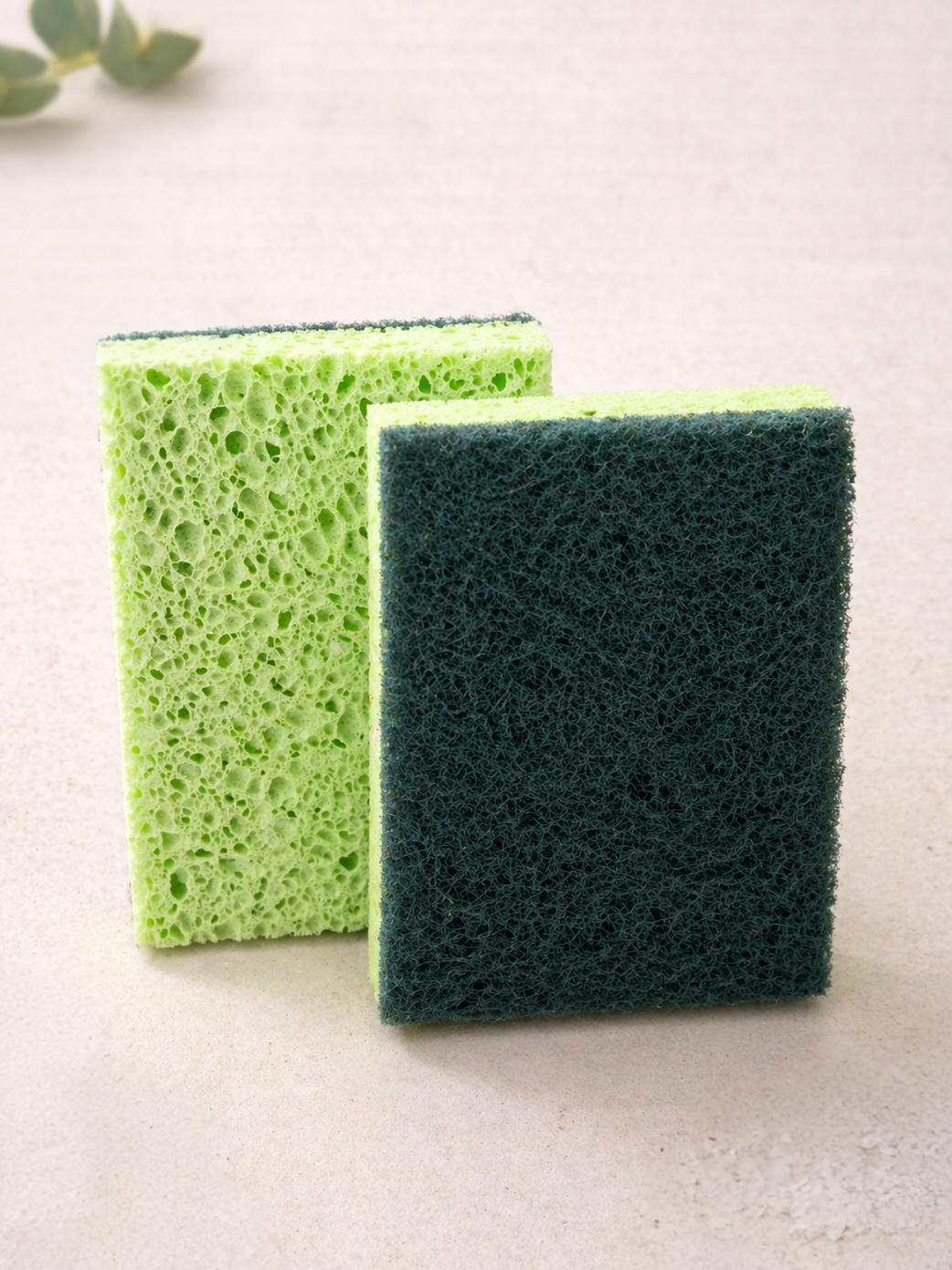 Eco Scrub Sponges (2-Pack) – Scratch-Free, Reusable & Absorbent | Cellulose & Recycled Materials