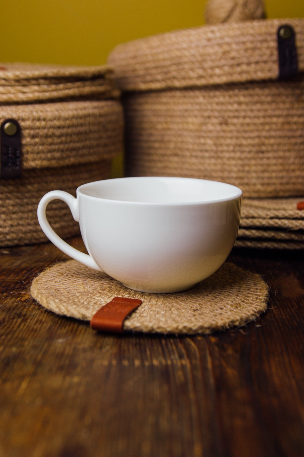 Handmade Jute Coasters – Natural Eco Table Coasters 15 cm | Handgemaakte Jute Onderzetters